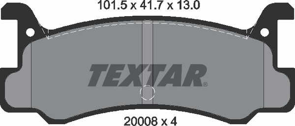 Комплект тормозных колодок, диско 2000801 TEXTAR