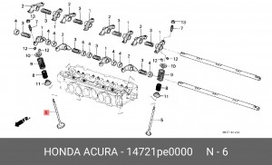 Выпускной клапан 14721PE0000 HONDA