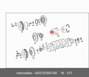 Вкладыши коренные коленвала A6010300140 MERCEDES BENZ