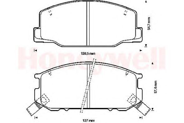 Комплект тормозных колодок, диско 572306B BENDIX JURID