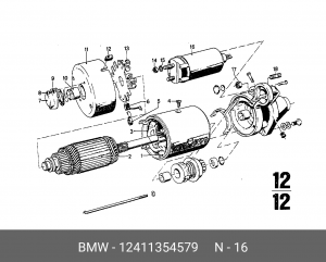Реле, стартер 12 41 1 354 579 BMW