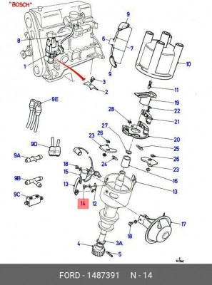 Болт 1 487 391 FORD