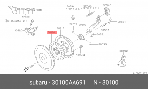 Диск сцепления 30100AA691 SUBARU