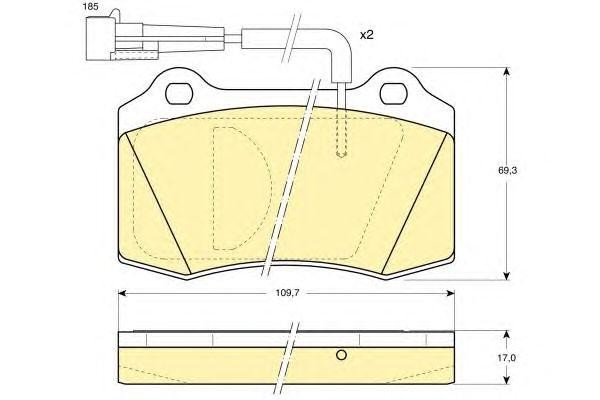 Комплект тормозных колодок, диско 6111919 GIRLING