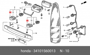 Фонарь освещения номерного знака 34101S60013 HONDA