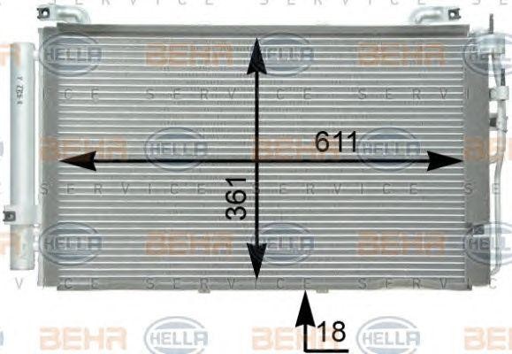 Конденсатор, кондиционер 8FC 351 302-261 HELLA
