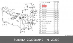Рычаг независимой подвески колеса, подвеска колеса 20200AA040 SUBARU