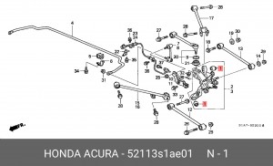 Сайлентблок 52113-S1A-E01 HONDA
