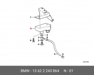 Датчик, давление во впускном газопроводе 13 62 2 243 864 BMW