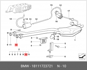 Уплотнительное кольцо, выпускной тр 18 11 1 723 721 BMW