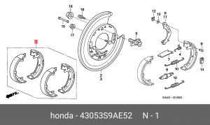 Комплект тормозных колодок 43053S9AE52 HONDA
