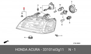 Основная фара 33101ST3G11 HONDA