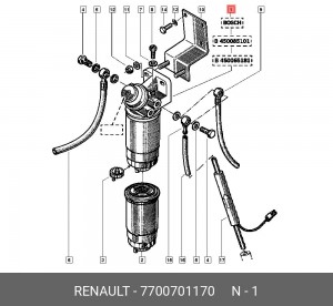Топливный фильтр 7700701170 RENAULT