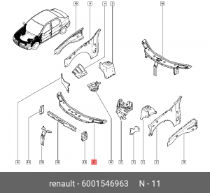 Облицовка передка 6001546963 RENAULT