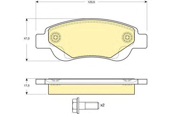 Комплект тормозных колодок, диско 6116334 GIRLING