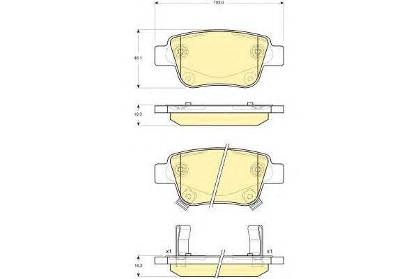 Комплект тормозных колодок, диско 6133374 GIRLING