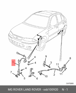 Датчик, частота вращения колеса SSB100920 MG ROVER LAND ROVER