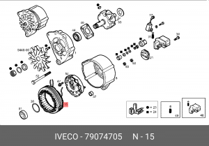 Статор, генератор 79074705 IVECO
