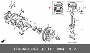 Кольца поршневые (комплект) 13011PLH004 HONDA