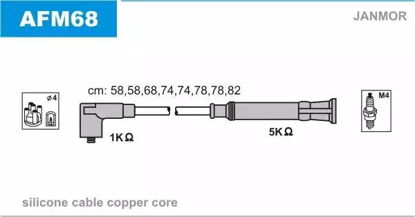 Ккомплект проводов зажигания AFM68 JANMOR