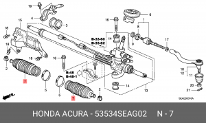 Комплект пылника, рулевое управление 53534SEAG02 HONDA