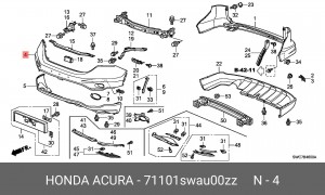 Накладка бампера 71101SWAU00ZZ HONDA