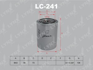 Фильтр масляный двигателя LC-241 LYNXAUTO