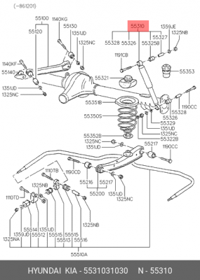 Амортизатор 5531031030 HYUNDAI KIA