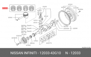 Кольца поршневые 12033-43G10 NISSAN