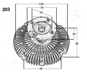Сцепление, вентилятор радиатора VC-203 JAPAN PARTS GROUP