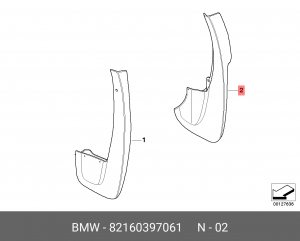 Брызговики (комплект) 82 16 0 397 061 BMW
