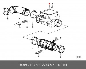 Датчик потока воздуха 13 62 1 274 697 BMW
