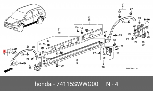Расширитель колесной арки 74115SWWG00 HONDA