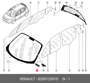 Стекло ветровое 8200120910 RENAULT