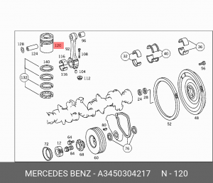 Поршень ДВС A3450304217 MERCEDES BENZ