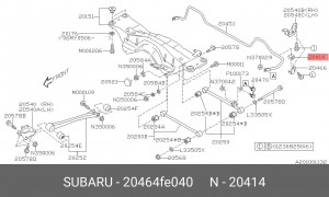 Втулка стабилизатора 20464-FE040 SUBARU