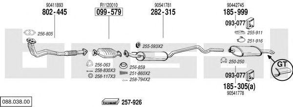 Система выпуска ОГ 08803800 BOSAL
