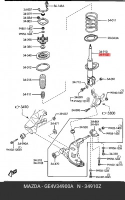 Амортизатор GE4V34900A MAZDA