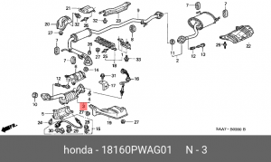 Катализатор 18160PWAG01 HONDA