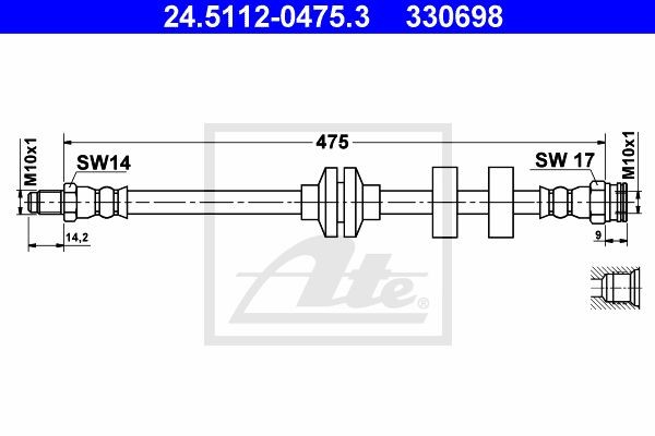 Тормозной шланг 24.5112-0475.3 ATE