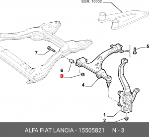 Комлектующее руля, подвеска колеса 15505821 ALFA FIAT LANCIA