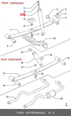 Амортизатор подвески V87VB-18045-AA FORD