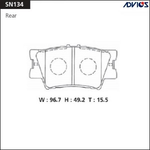 Колодки тормозные дисковые SN134 ADVICS