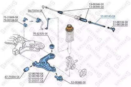 Тяга рулевая 55-00143-SX STELLOX