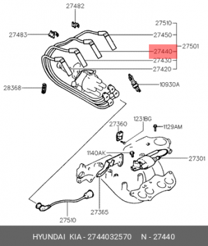 Провод зажигания 2744032570 HYUNDAI KIA
