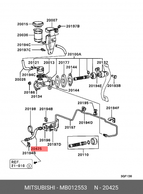 Шланг сцепления MB012553 MITSUBISHI