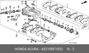 Тормозной суппорт 43210SF1033 HONDA