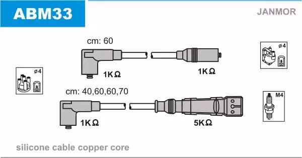 Ккомплект проводов зажигания ABM33 JANMOR