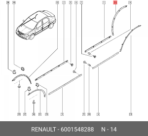 Накладка крыла 6001548288 RENAULT
