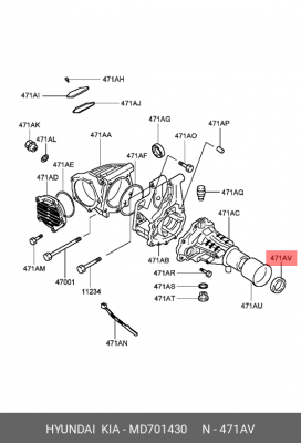 Уплотняющее кольцо, раздаточная коробка MD701430 HYUNDAI KIA